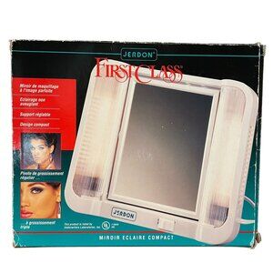 Jerdon 605 First Class Lighted Makeup Mirror With Adjustable Stand & Magnificati